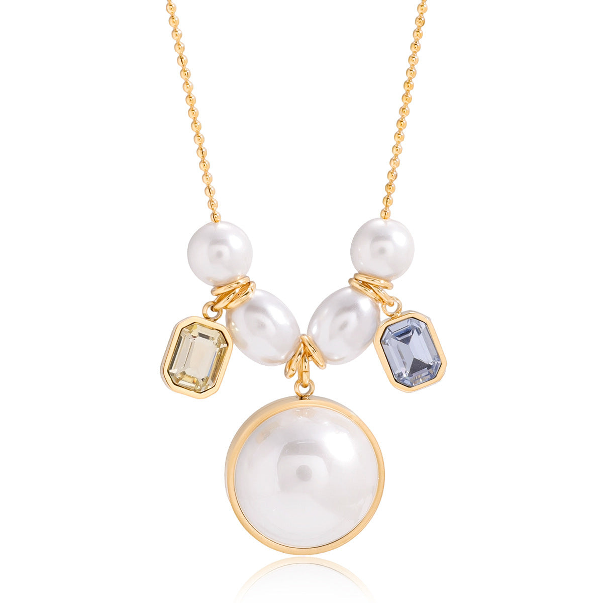 Collar con colgante de corazón geométrico de acero de titanio y cadena de acero inoxidable galvanizado para mujer