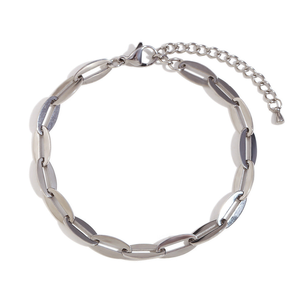 Minimalist Lip-Shaped Anklet in Stainless Steel with 14K Gold Plating