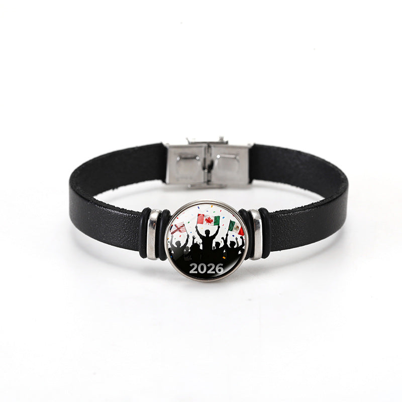 Casual Geometric Plated Leather Bracelet Unisex