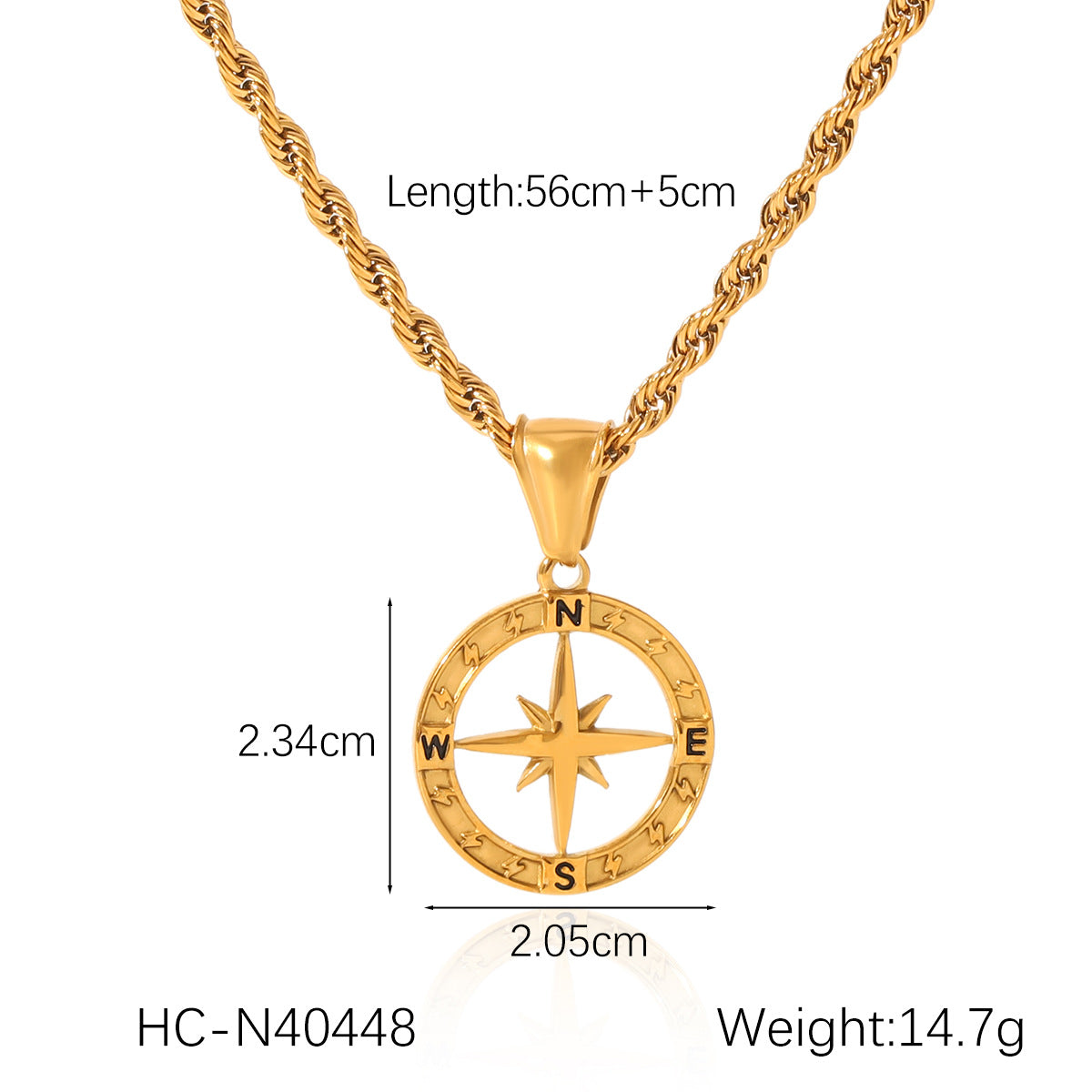Minimalist Geometric Eight-Pointed Star Pendant Necklace in Stainless Steel with Plated Finish on Blade Chain for Women