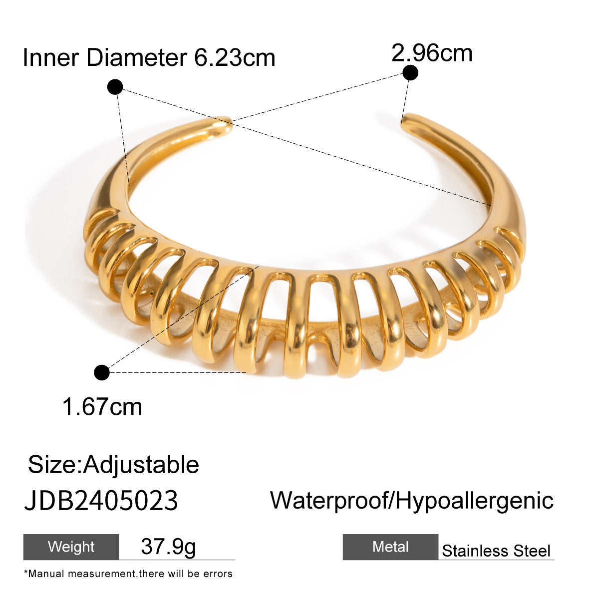 Pendientes de mujer con diseño de malla de acero inoxidable chapado en oro de 18 quilates, estilo "Ins" a la moda