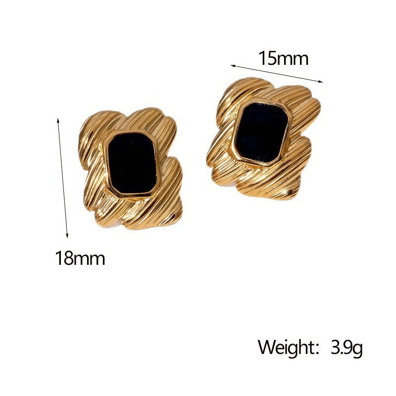 Elegant 18K Gold Plated Geometric Stainless Steel Earrings for Women