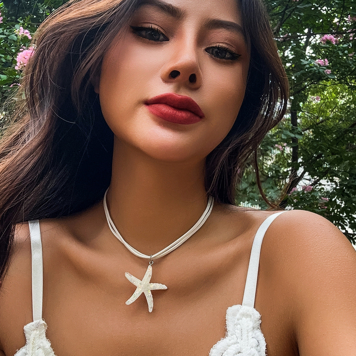 Bohemian Sweet Alloy Plated Star Geometric Pendant Tassel Charm Bar Necklace for Women
