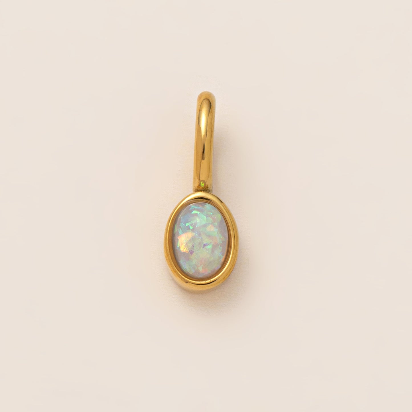 Minimalist Oval Geometric Stainless Steel Pendant with Rhinestone Inlay Titanium Steel Cable Chain Necklace for Women DIY Charm Bar