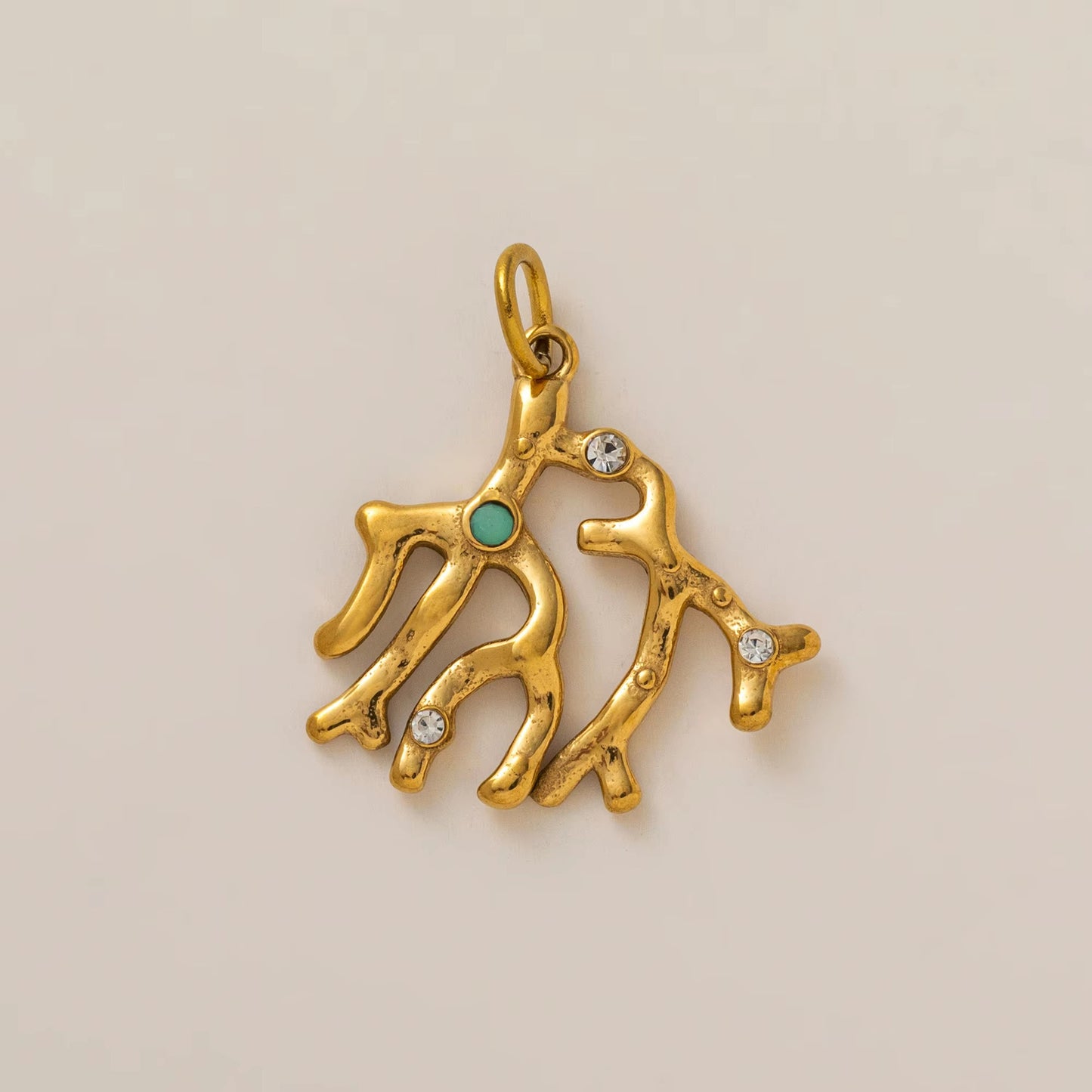 18K Gold Plated Stainless Steel Ocean Series Charm Bar Pendant