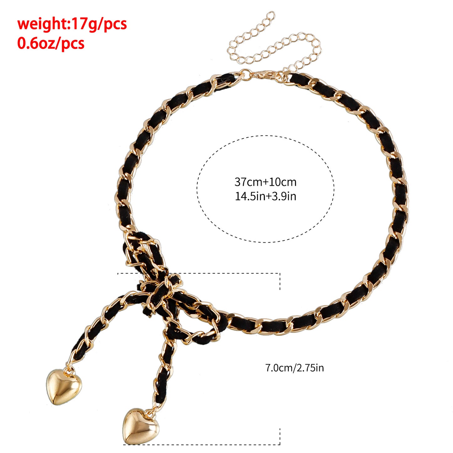 Minimalist Heart-Shaped Velvet-Wrapped Pendant Necklace with Plated Alloy Charm and Delicate Layered Collar Chain for Women