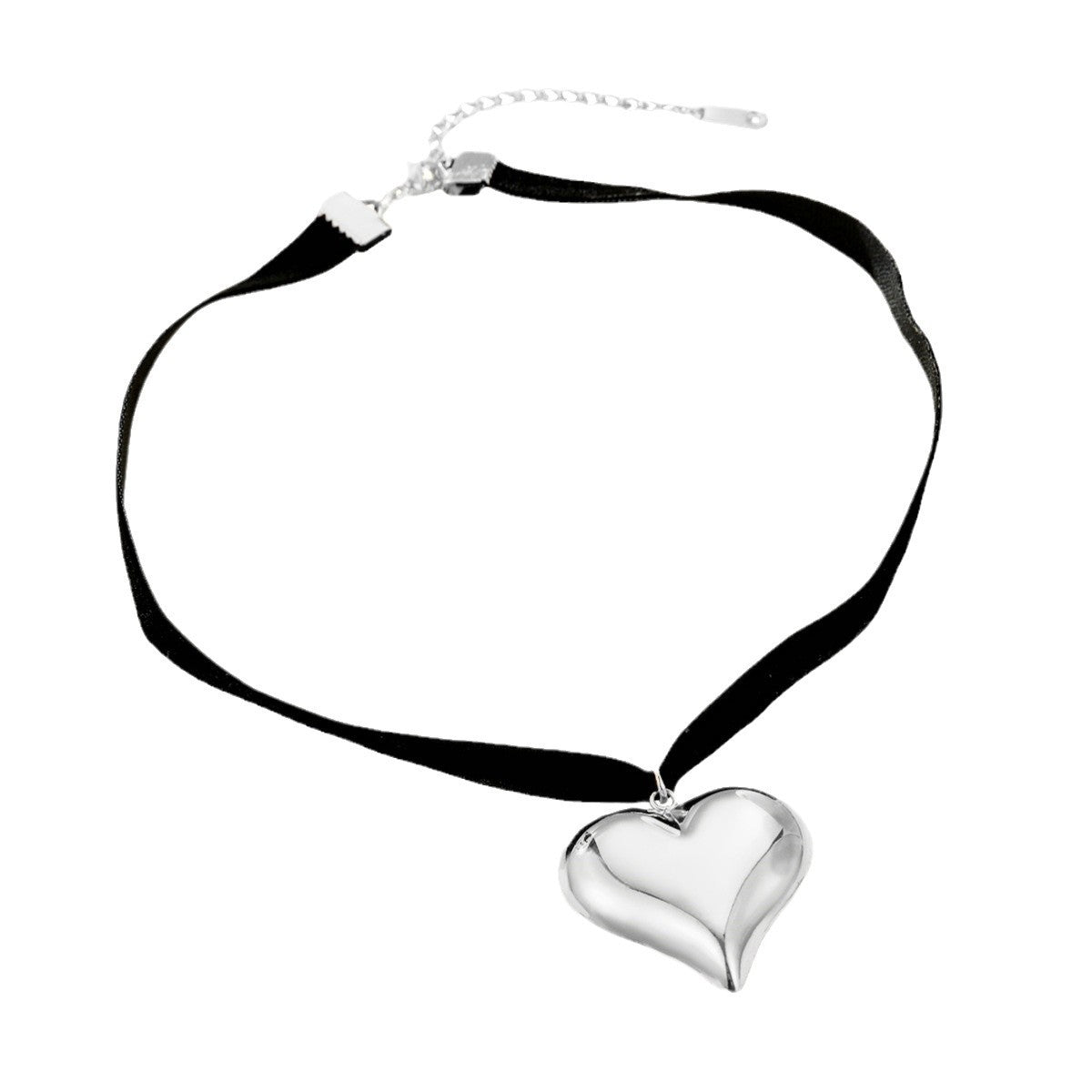 Collana con ciondolo a cuore vintage in acciaio inossidabile placcato oro 18 carati con cordino cerato da donna