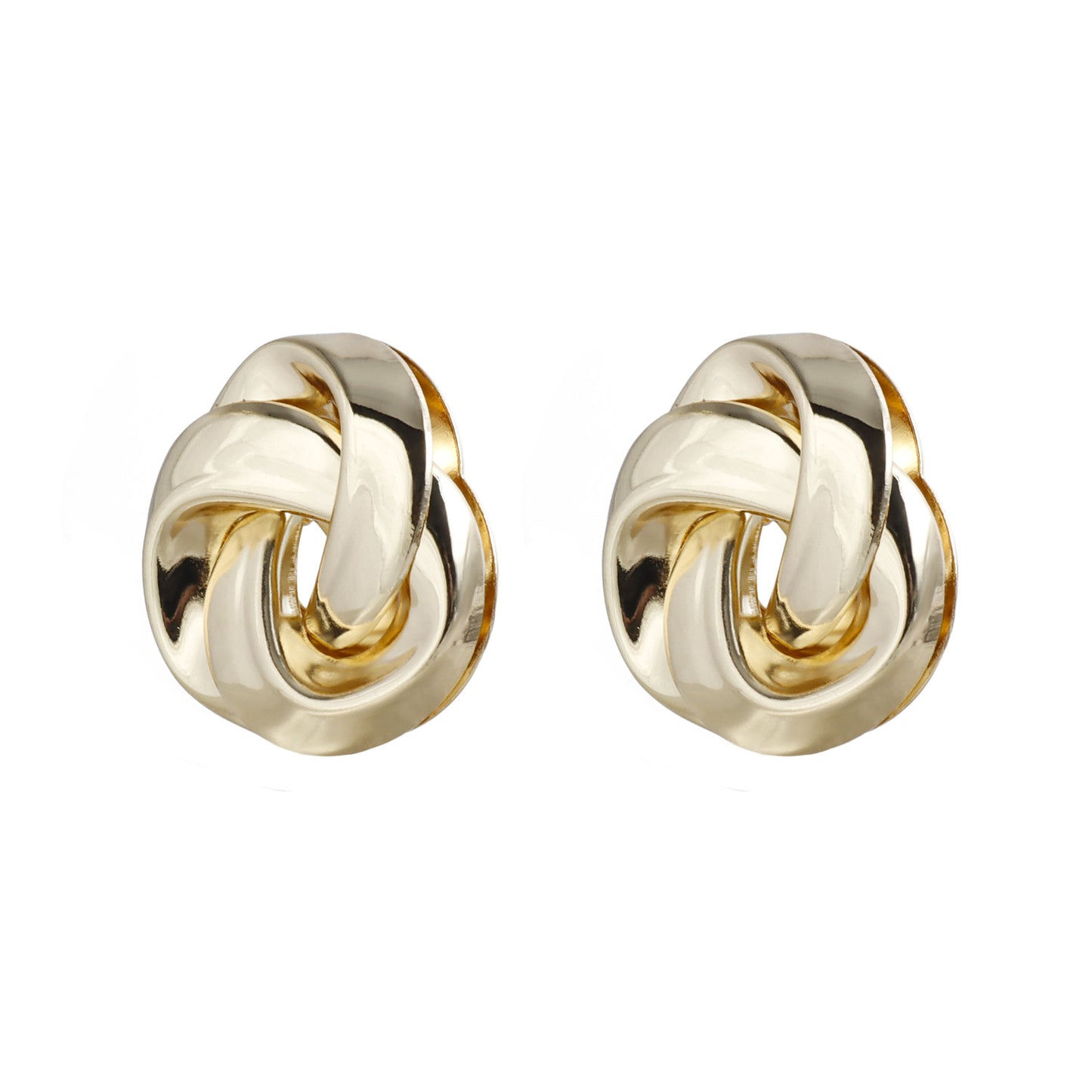 Vintage Elegant Round Geometric Plated Alloy Knot Ear Clip for Women