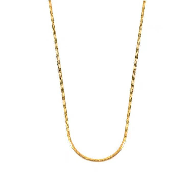 Minimalist Geometric Snake Bone Necklace for Women in Titanium Steel with Plated Finish