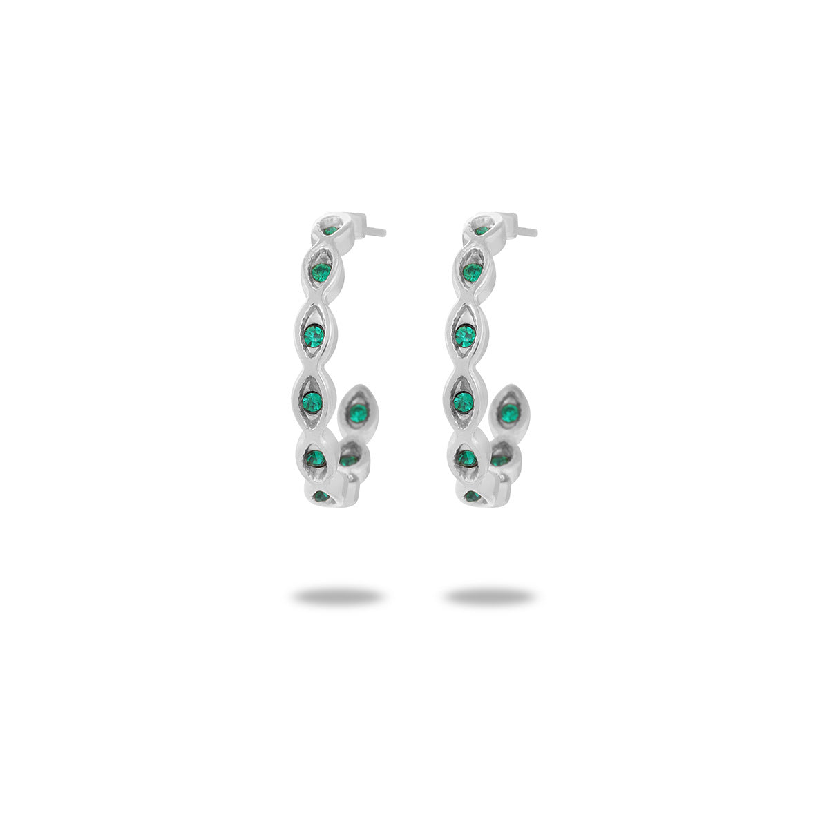 Aretes de acero inoxidable con forma de C geométrica vintage y pedrería para mujer, con baño de oro de 18 quilates al vacío, resistentes a la decoloración y con un lujoso diseño versátil.