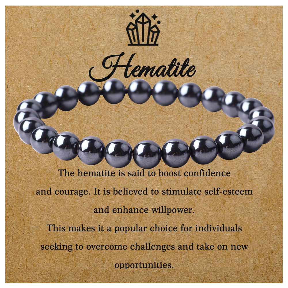 Geometric Natural Amethyst Obsidian Agate Beaded Bracelet Unisex 8mm Stone Jewelry