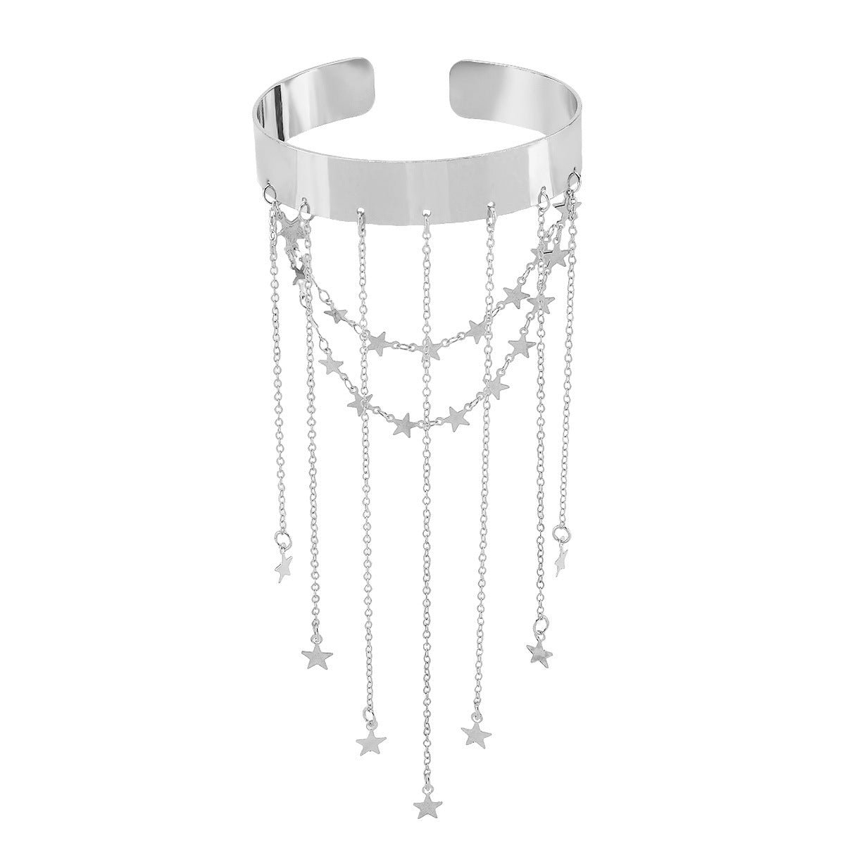 Pulsera ajustable vintage en forma de estrella con detalle de borla en hierro galvanizado