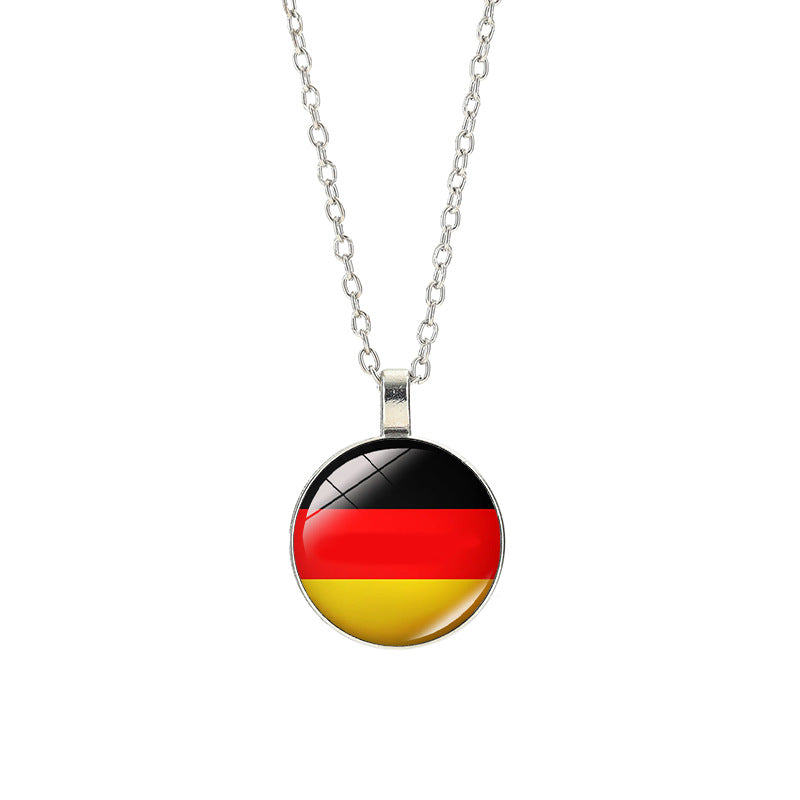 Sporty Geometric Alloy Plated Necklace with Crystal Pendant Unisex Cable Chain