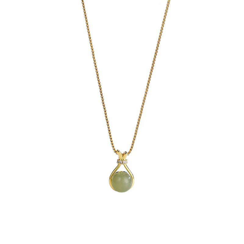 Collana geometrica minimalista in acciaio al titanio da donna con placcatura in oro e catena a scatola, gioielli di lusso per clavicola