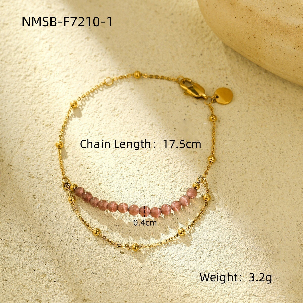 Pulsera de girasol y corazón de moda para mujer con acero inoxidable bañado en oro de 18K y cuentas de perlas