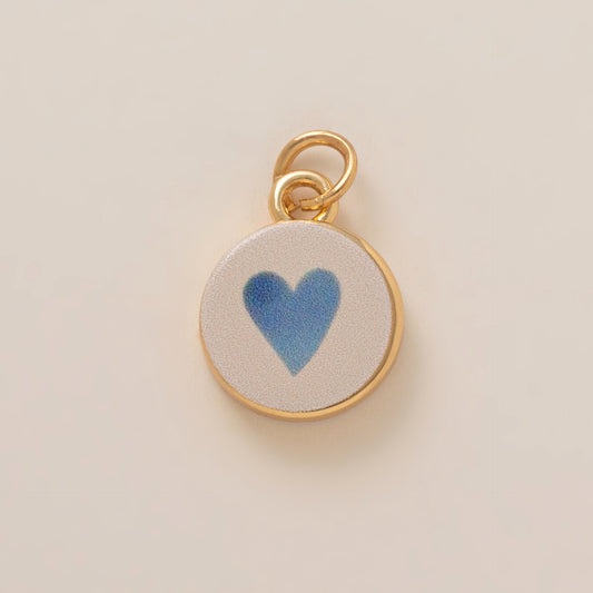 Sweet Vintage Heart Strawberry and Tulip Enamel Brass Shoe Charm