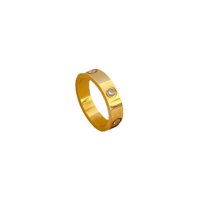 Minimalist Geometric Titanium Steel Polished Ring for Unisex