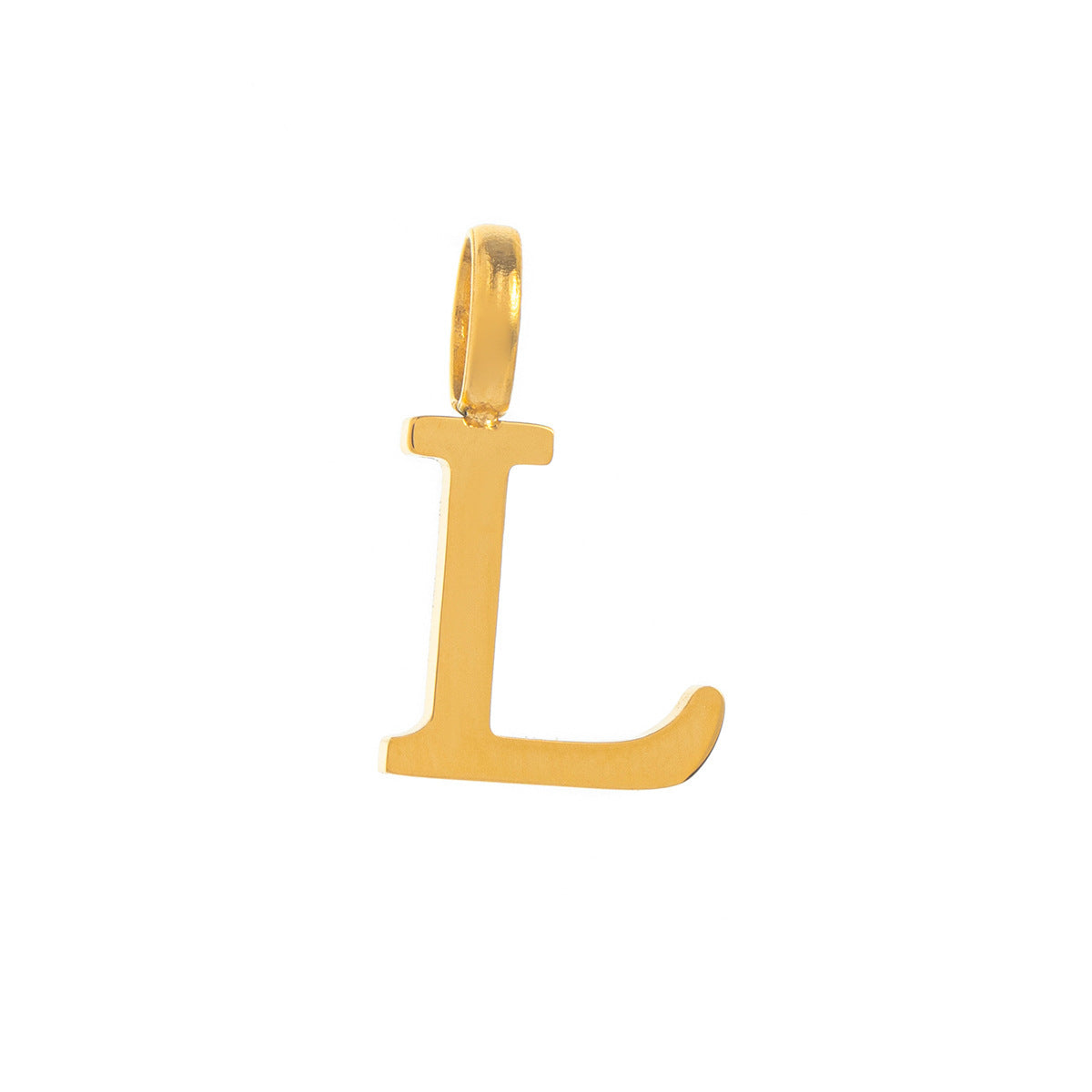 Minimalist Titanium Steel 18K Gold Plated PVD Letter Charm Bar