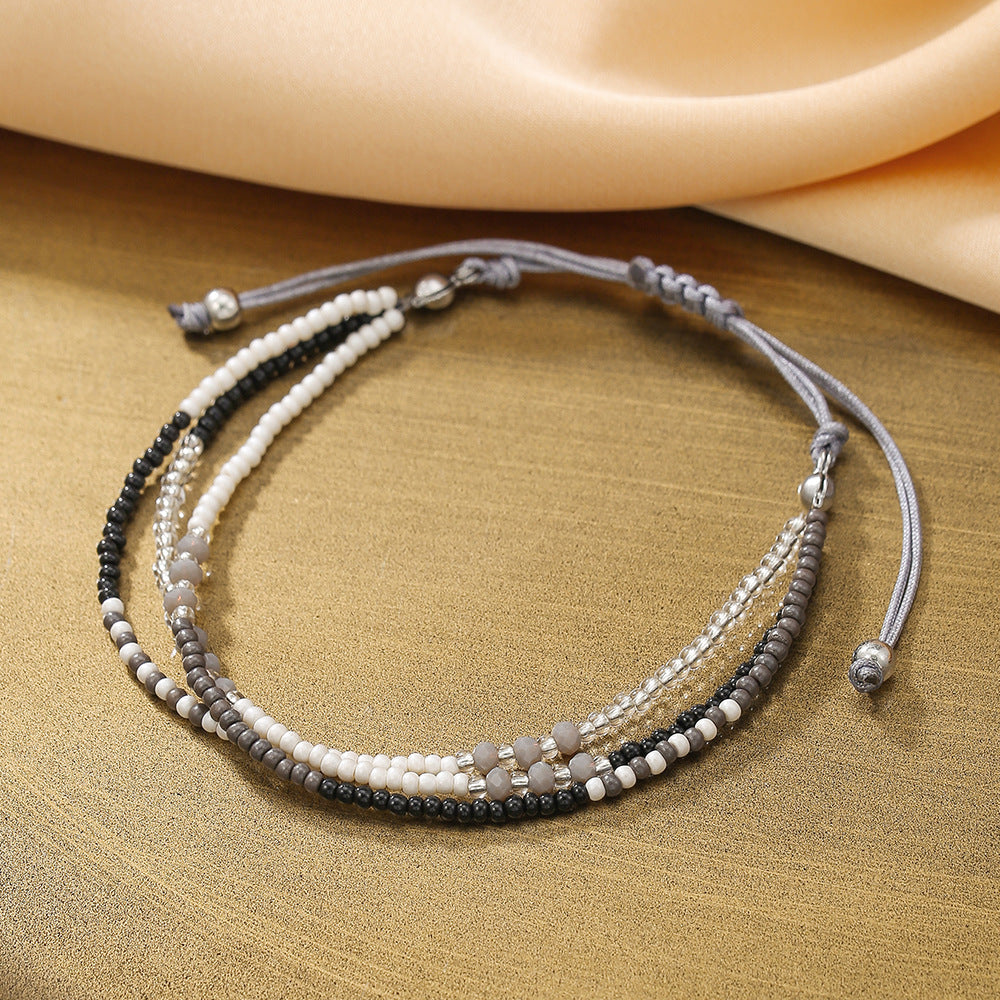 Bohemian Multilayer Beaded Bracelet for Women Handwoven Geometric Style Colorful Fashion Accessory