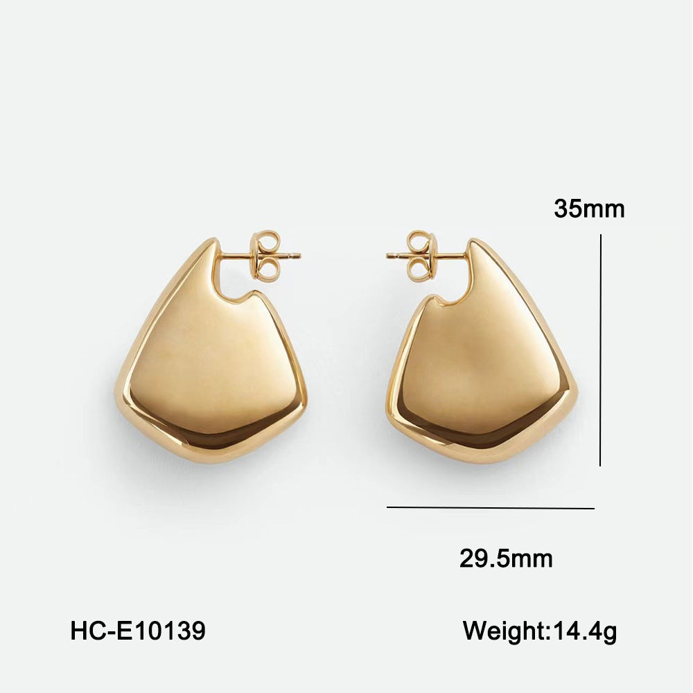 Pendientes colgantes geométricos minimalistas de acero inoxidable con acabado pulido para mujer