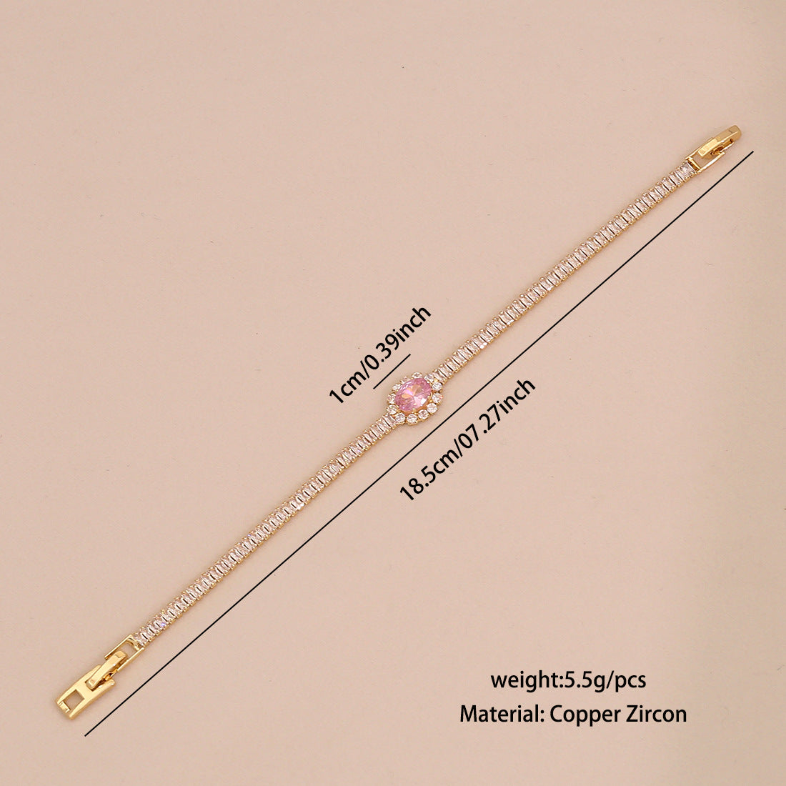 Cute Floral Design Plated Copper Bracelet for Women with Zirconia Stones Minimalist Elegant Hand Jewelry