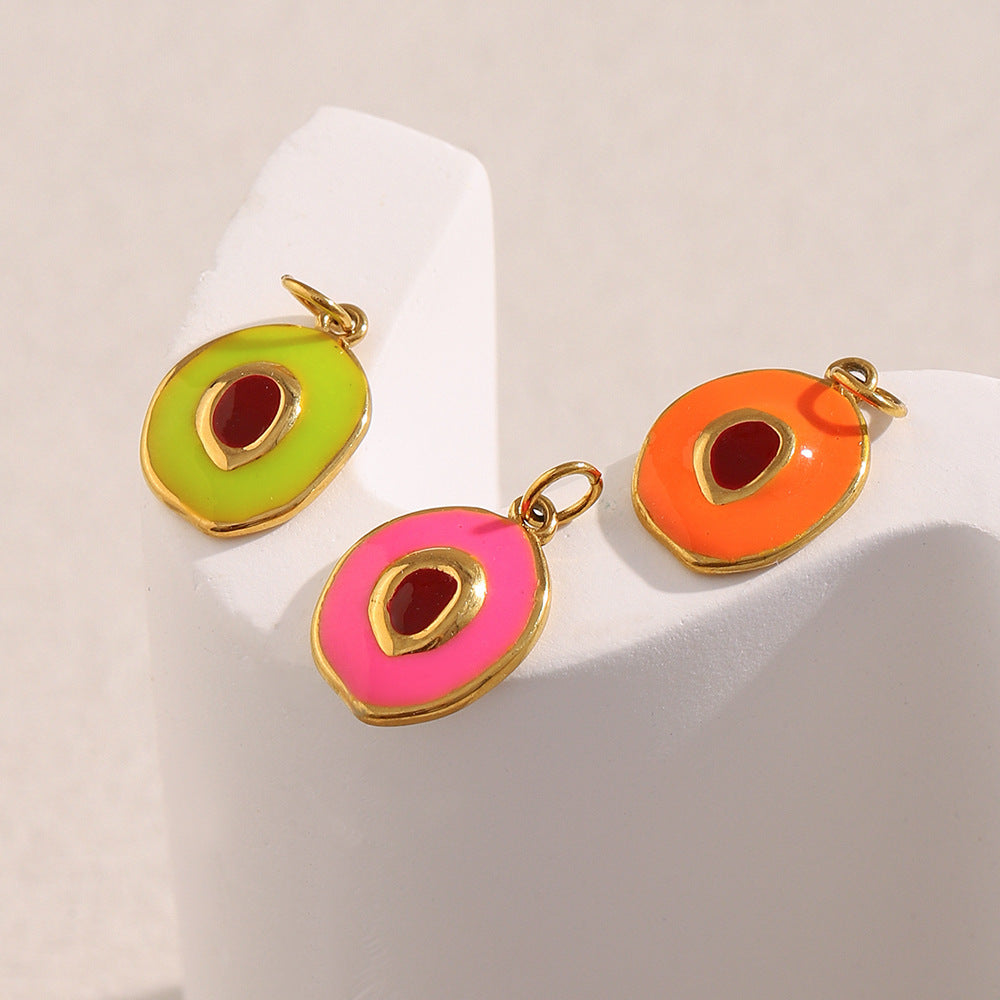 18K Gold Plated Stainless Steel Fruit Charm Bar