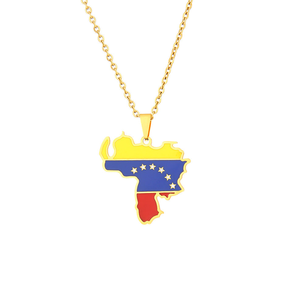Collar con colgante geométrico de acero inoxidable con dije de acero de titanio, cadena O electrochapada, accesorio de moda unisex