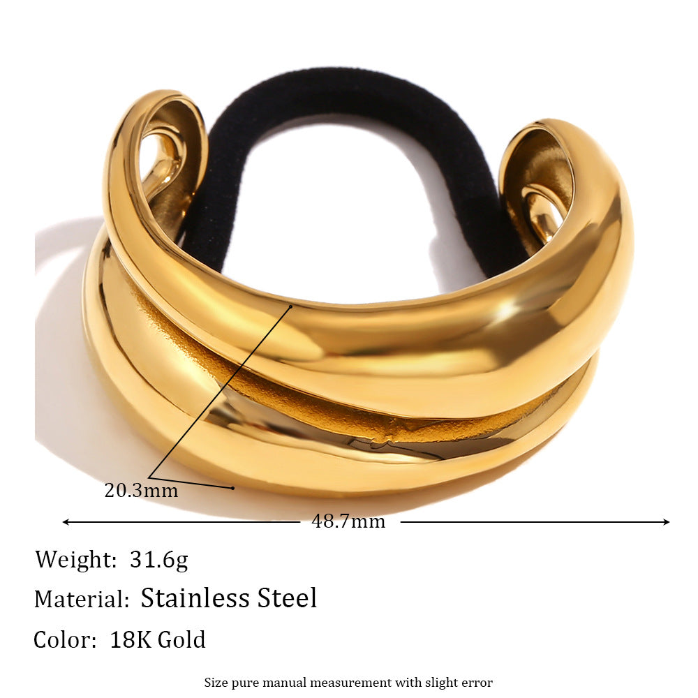 Vintage Butterfly Wing Hair Tie for Women Made of Stainless Steel with 18K Gold Plating