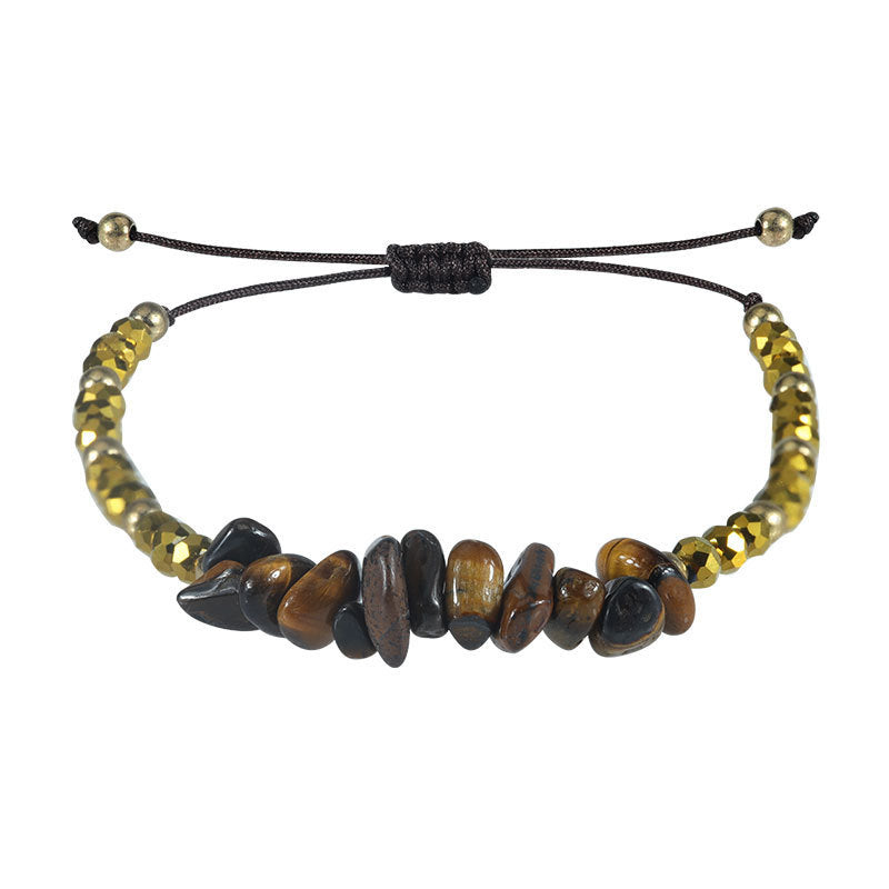 Bohemian Vintage Geometric Natural Crystal Chip Bracelet Unisex Handmade Friendship Jewelry