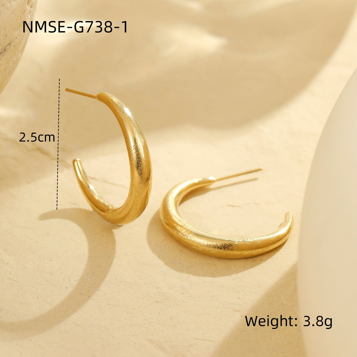 Aretes de acero inoxidable geométricos con acabado de baño para mujer, estilo vintage, para la oficina