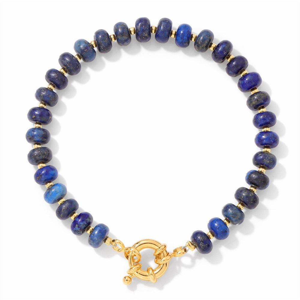 Sweet Elegant Geometric Gemstone Beaded Bracelet for Women with OT Clasp