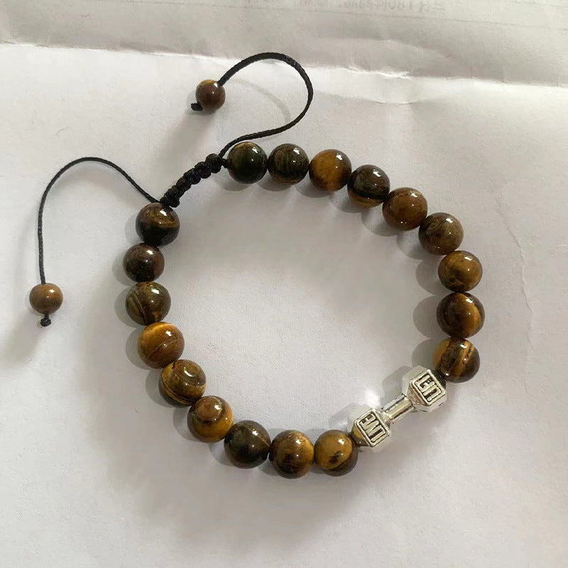 Matte Geometric Alloy Bracelet Unisex Volcanic Stone Energy Beads