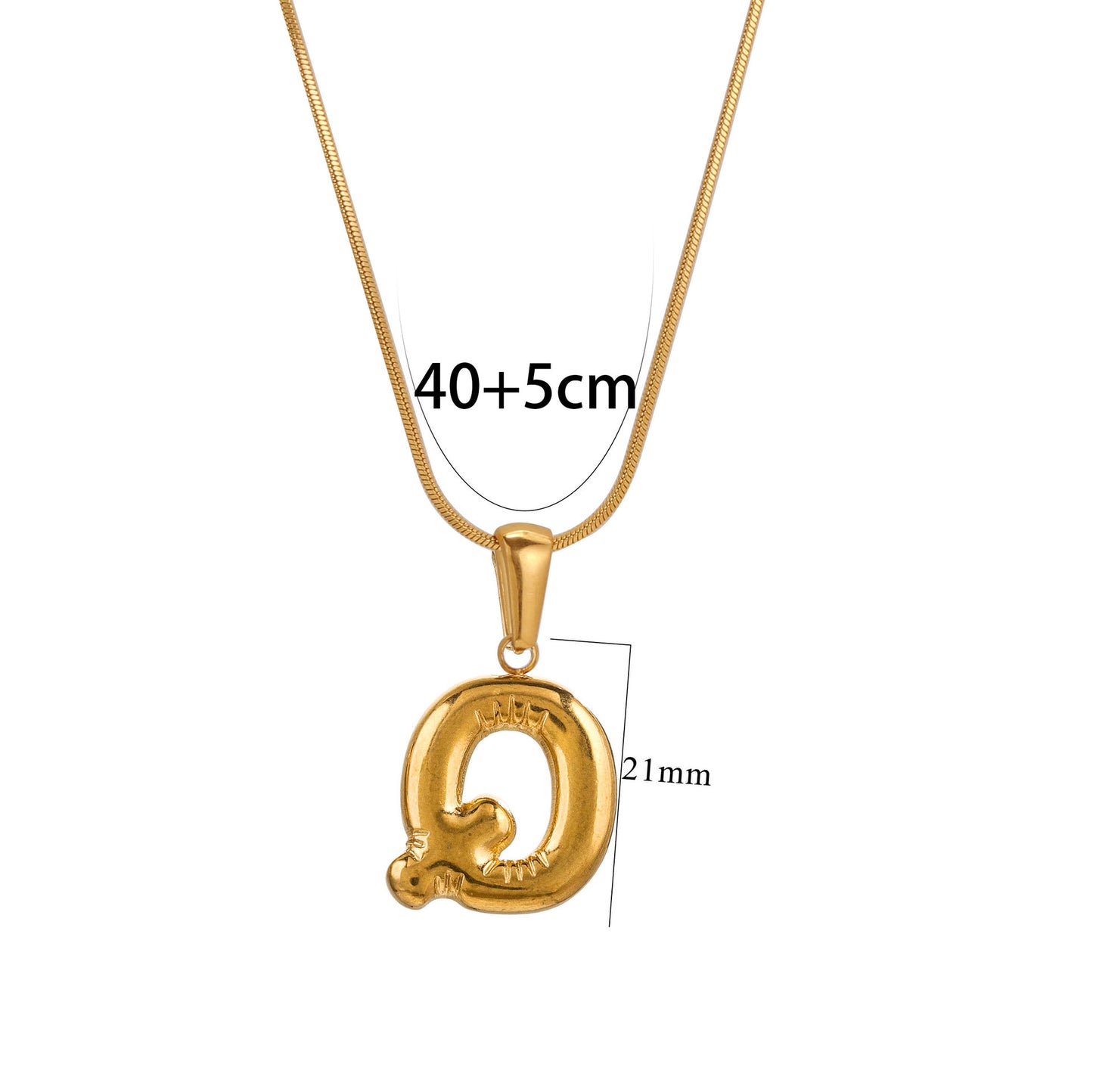 Collana con Pendente Rotondo Minimalista con Lettera per Donna e Uomo Acciaio Inossidabile con Placcatura in Oro 18K Design Geometrico Lucidato Ispirato ai Palloncini
