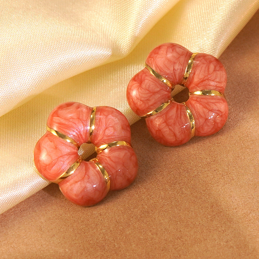 Orecchini in Acciaio Inox a Goccia Floreale Dolce