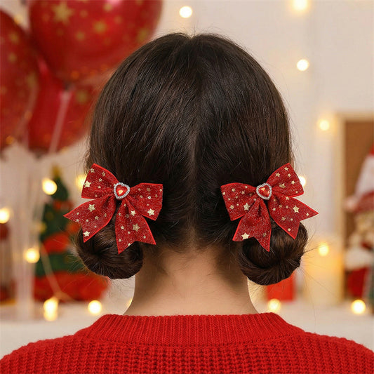 Natural Style Bow-Shaped Hair Clip for Girls with Ruffled and Mesh Details Made of Polyester Perfect for Children Ages 3 to 10