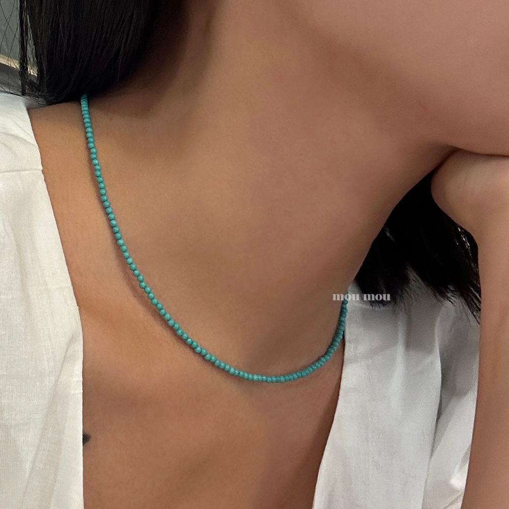 Minimalist Geometric Turquoise Pendant Necklace in Sterling Silver with Plated Finish