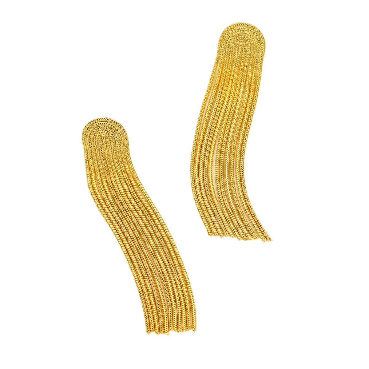 Aretes largos de acero inoxidable estilo vintage con borlas y baño de oro de 18 quilates para mujer