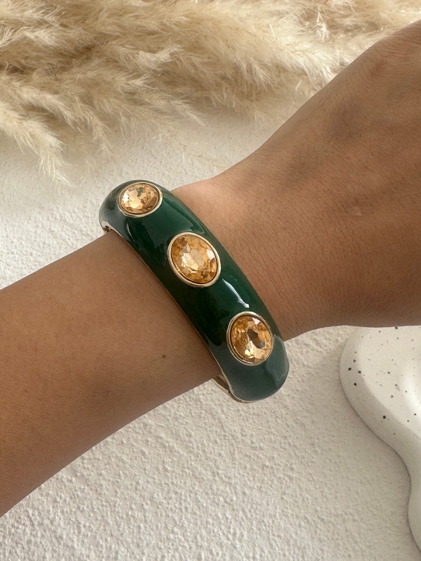 Colorful Drip Oil Heart Geometric Grid Alloy Bracelet