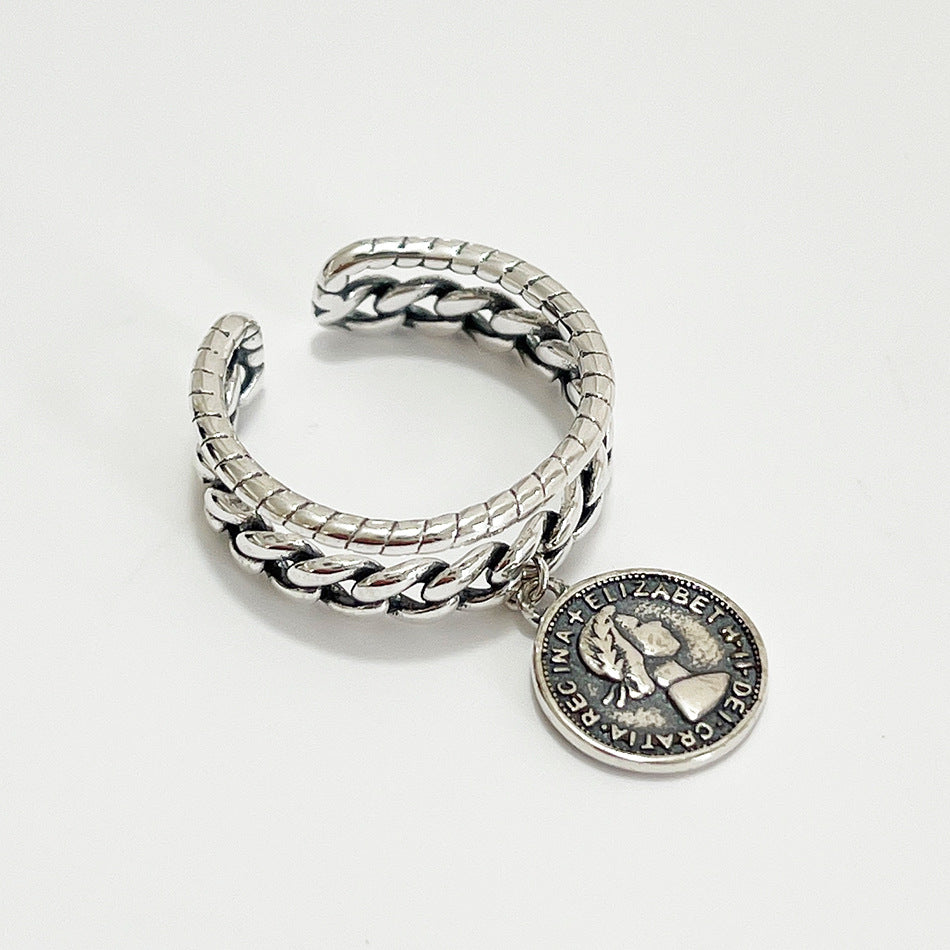 Anello da donna minimalista con cuore geometrico in argento sterling 925