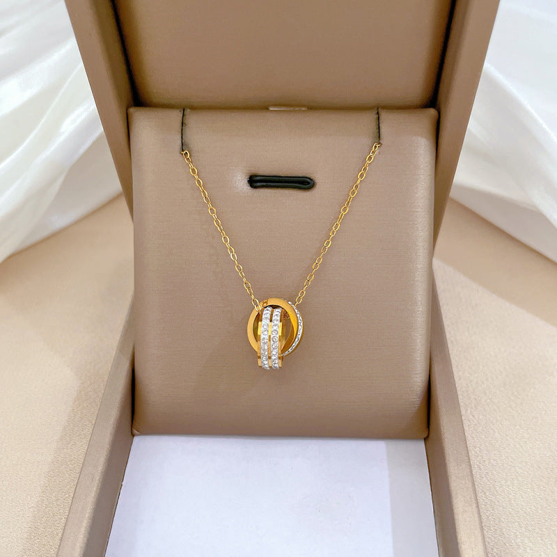 Collana in Acciaio al Titanio Placcato con Design Geometrico Minimalista e Catena Irregolare, Unisex