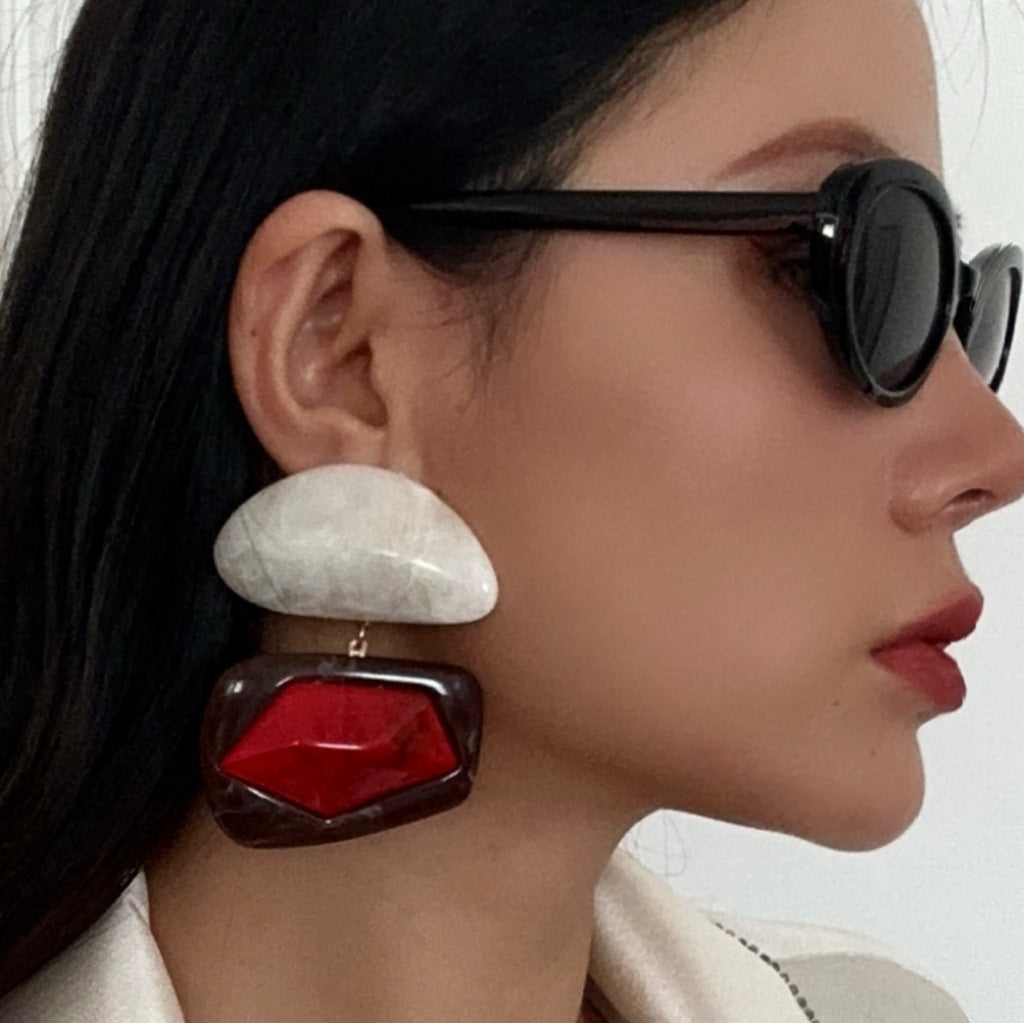 Orecchini in resina geometrici stile bohémien vintage