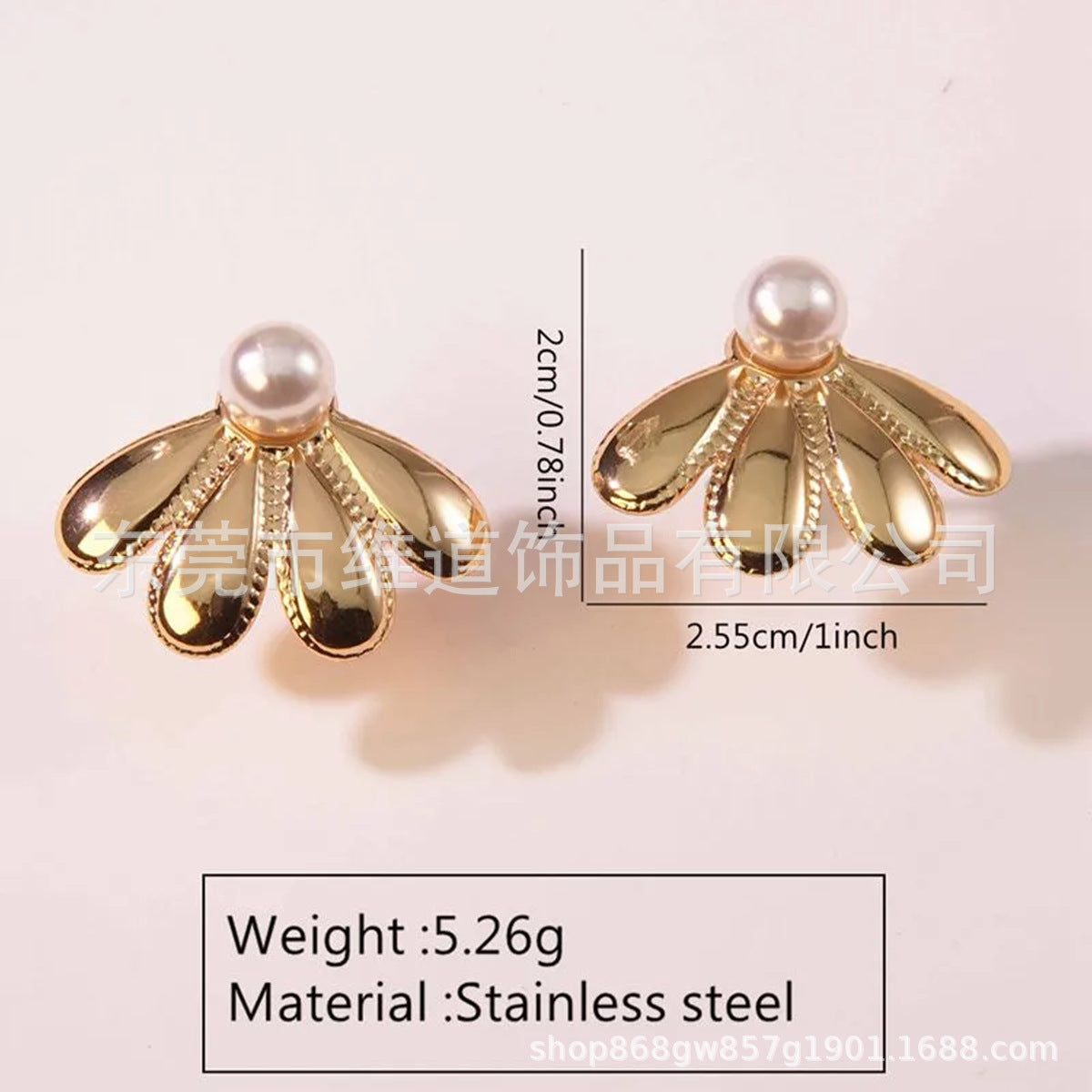 Beach Style Stainless Steel Geometric Starfish Shell Stud Earrings for Women