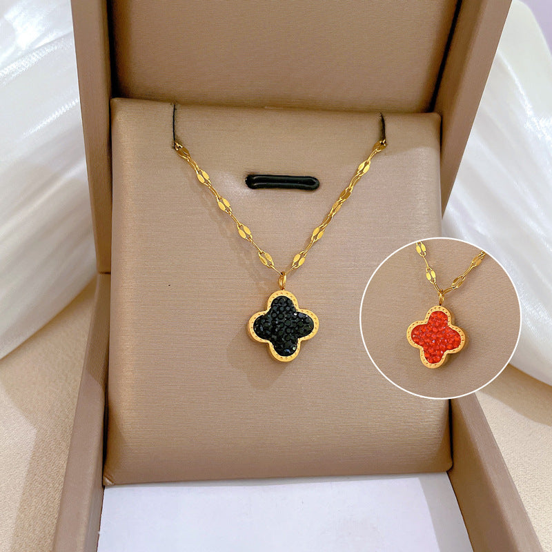 Collana Minimalista Geometrica in Acciaio Titanio Placcato per Uomo e Donna Stile Fresco e Dolce