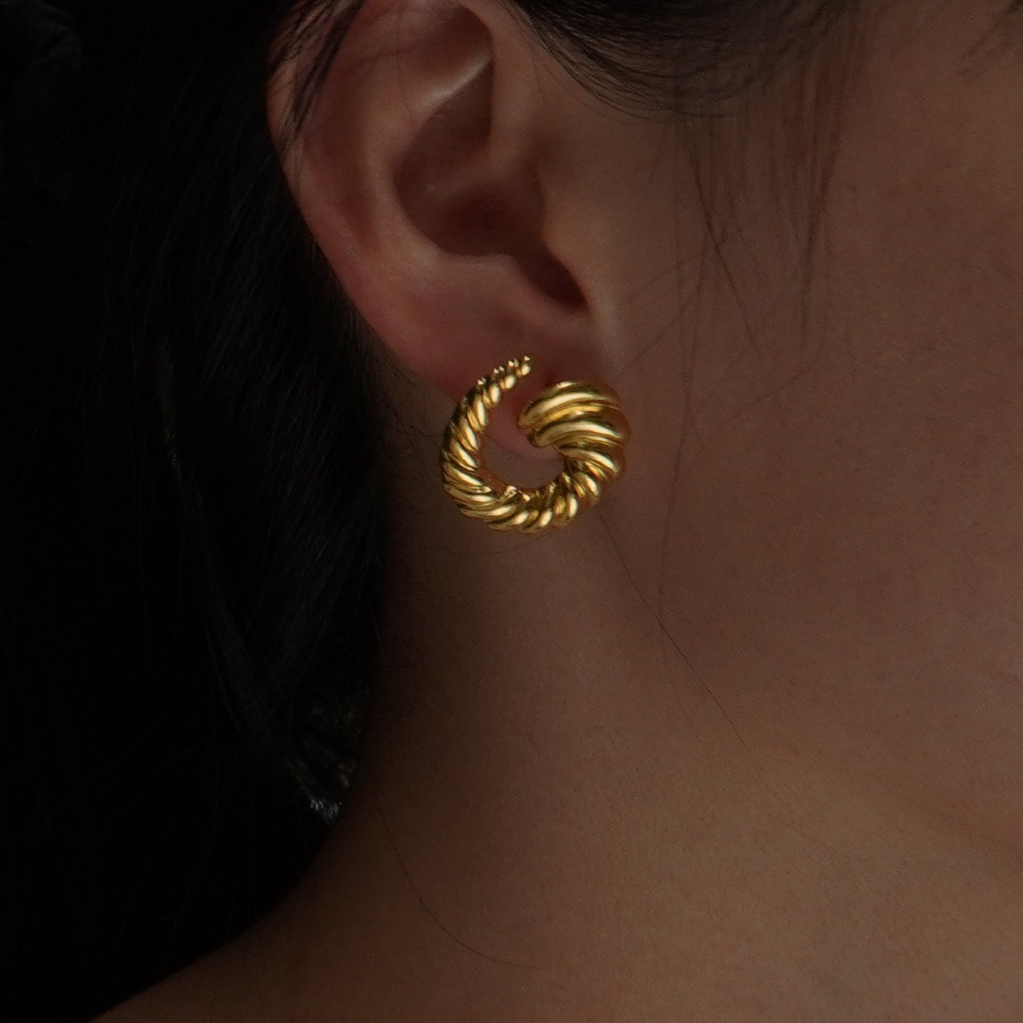 Minimalist Geometric Irregular Spiral Stainless Steel Earrings