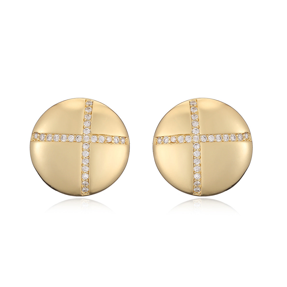 Pendientes de Cobre Geométricos Minimalistas en Forma de Corazón con Microengaste para Mujer