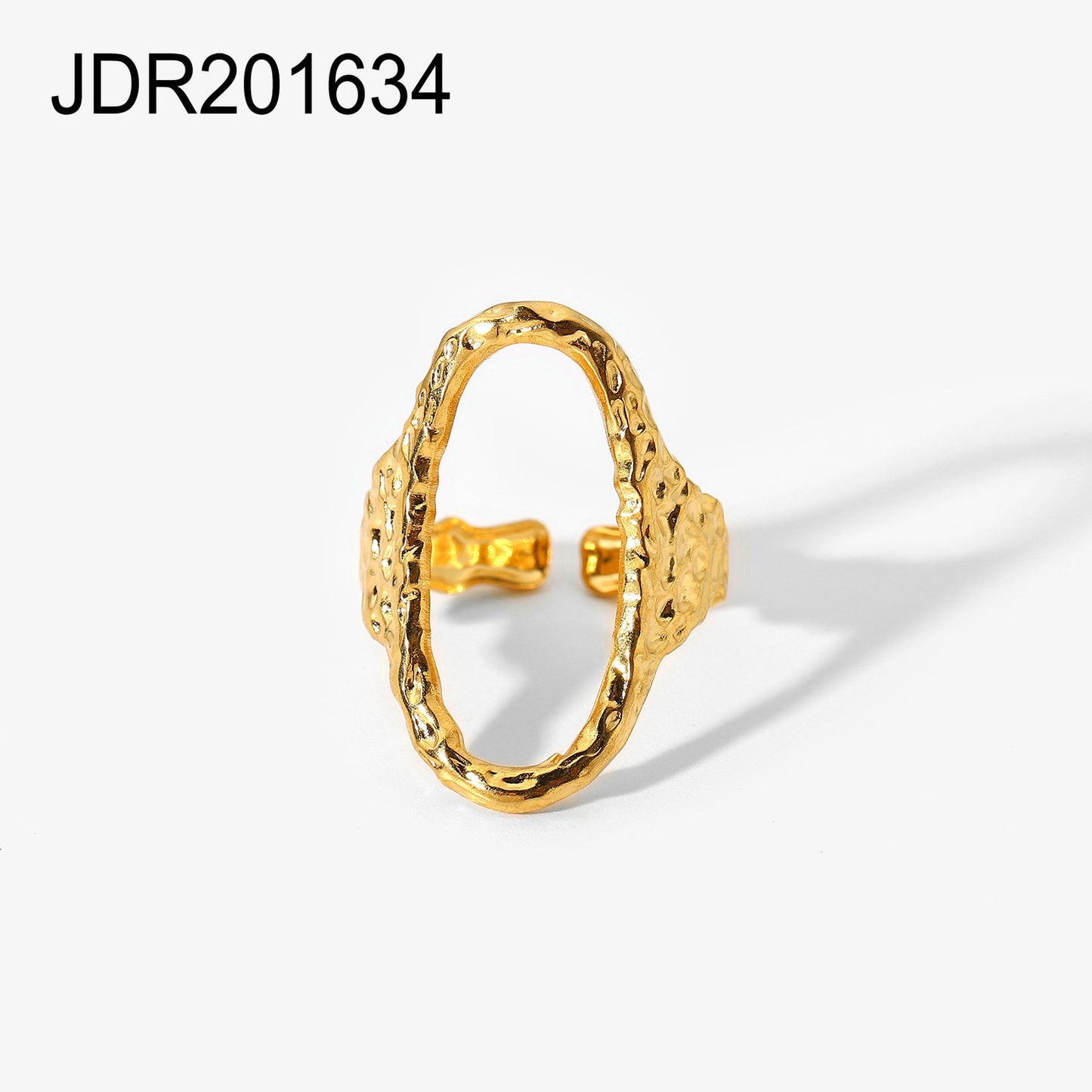 Fashion Geometric Cross Open Ring 18K Gold Plated Stainless Steel Snake Design for Women