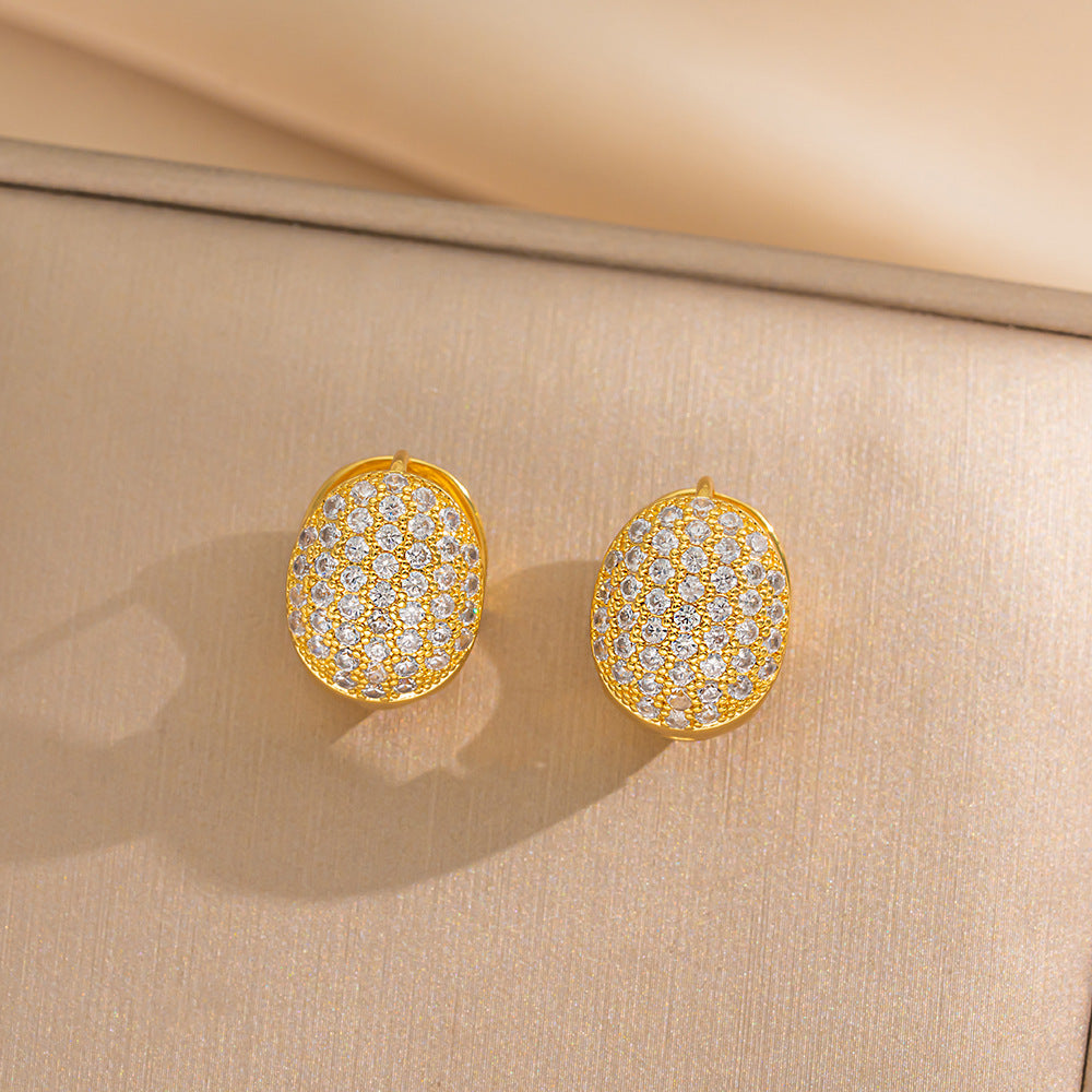 Minimalist Modern Heart-Shaped Titanium Steel Stud Earrings with Gold Plating Hypoallergenic Anti-Tarnish Finish