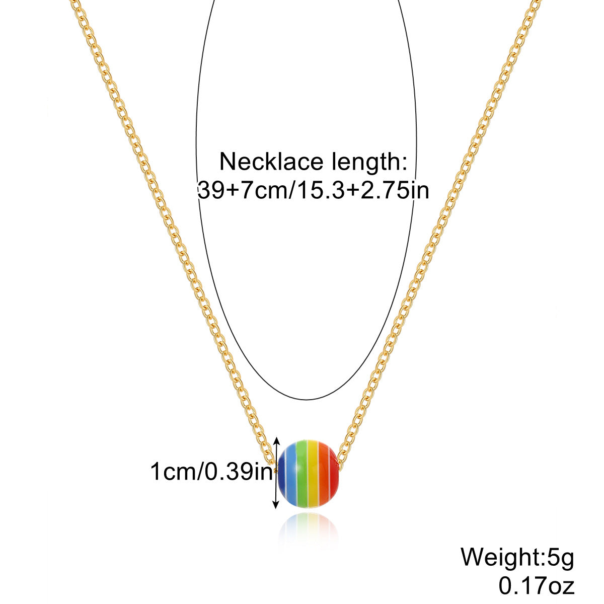 Minimalist Geometric Crystal Rainbow Pendant Necklace Zinc Alloy Unisex Multi-layer Clavicle Chain