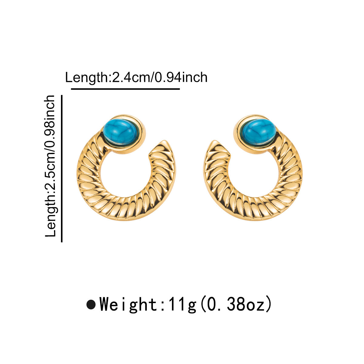 Vintage Geometric Stainless Steel Earrings with Plating Finish for Women