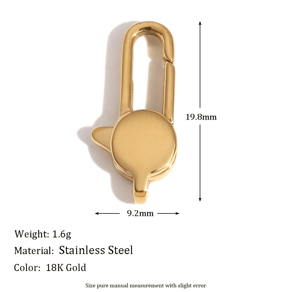 Ciondolo da Donna a Bottone Geometrico Minimalista in Acciaio Inossidabile con Placcatura in Oro 18K